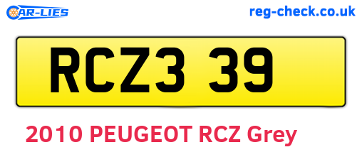 RCZ339 are the vehicle registration plates.