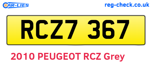 RCZ7367 are the vehicle registration plates.