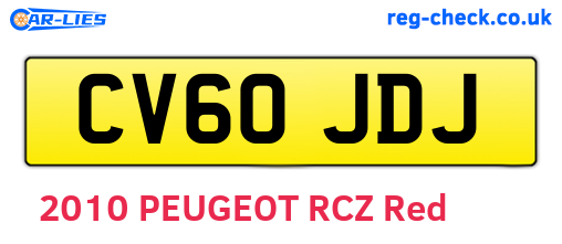 CV60JDJ are the vehicle registration plates.