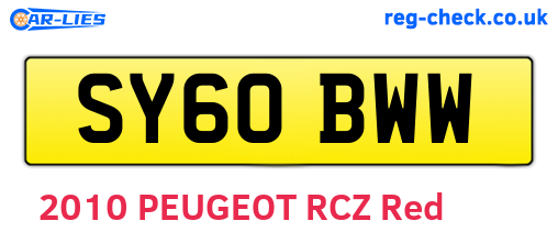 SY60BWW are the vehicle registration plates.