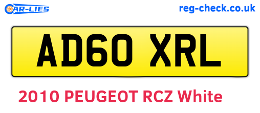 AD60XRL are the vehicle registration plates.