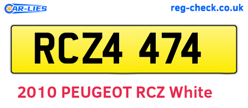 RCZ4474 are the vehicle registration plates.