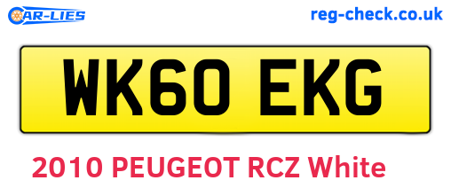 WK60EKG are the vehicle registration plates.