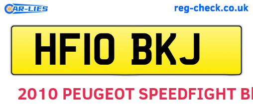 HF10BKJ are the vehicle registration plates.