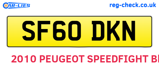 SF60DKN are the vehicle registration plates.