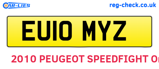 EU10MYZ are the vehicle registration plates.