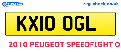 KX10OGL are the vehicle registration plates.