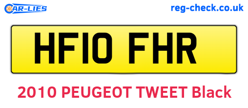 HF10FHR are the vehicle registration plates.