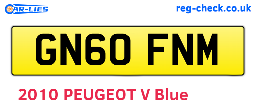 GN60FNM are the vehicle registration plates.
