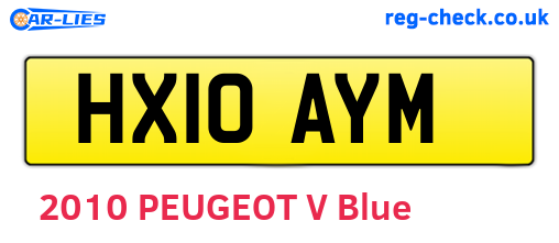 HX10AYM are the vehicle registration plates.