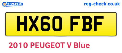 HX60FBF are the vehicle registration plates.