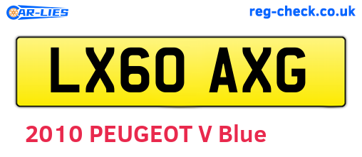 LX60AXG are the vehicle registration plates.