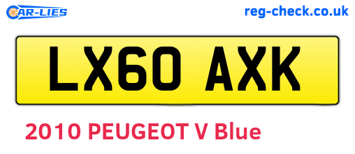 LX60AXK are the vehicle registration plates.
