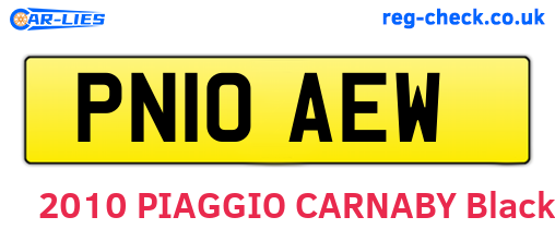 PN10AEW are the vehicle registration plates.