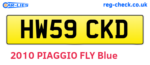 HW59CKD are the vehicle registration plates.