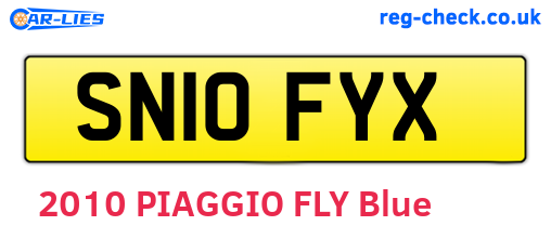 SN10FYX are the vehicle registration plates.