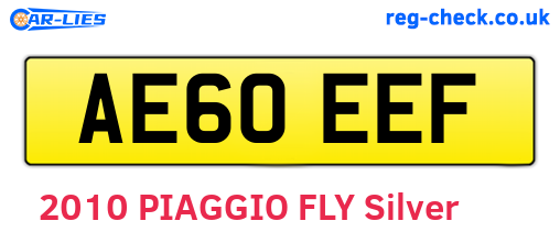 AE60EEF are the vehicle registration plates.