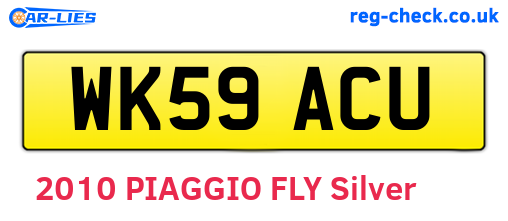 WK59ACU are the vehicle registration plates.