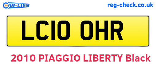 LC10OHR are the vehicle registration plates.