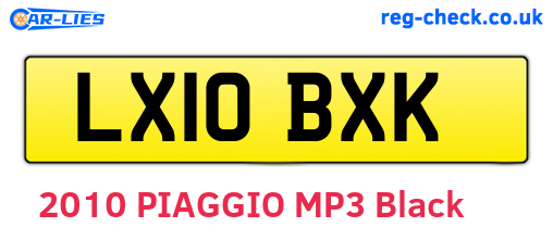 LX10BXK are the vehicle registration plates.