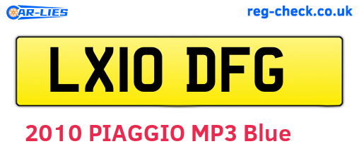 LX10DFG are the vehicle registration plates.