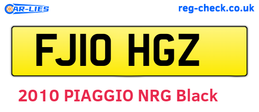 FJ10HGZ are the vehicle registration plates.