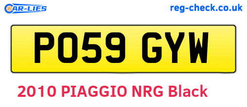 PO59GYW are the vehicle registration plates.