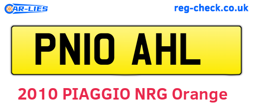 PN10AHL are the vehicle registration plates.
