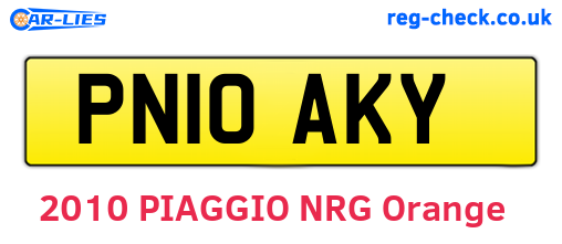 PN10AKY are the vehicle registration plates.
