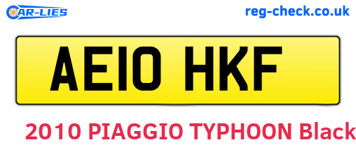 AE10HKF are the vehicle registration plates.
