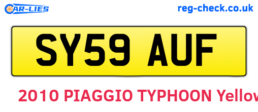 SY59AUF are the vehicle registration plates.