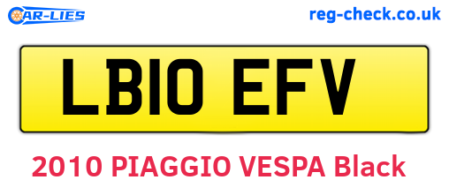 LB10EFV are the vehicle registration plates.