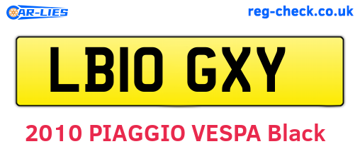 LB10GXY are the vehicle registration plates.