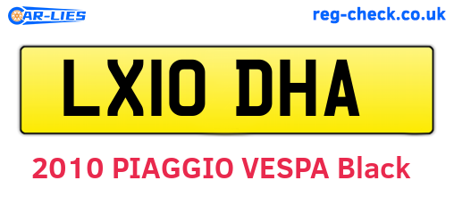 LX10DHA are the vehicle registration plates.