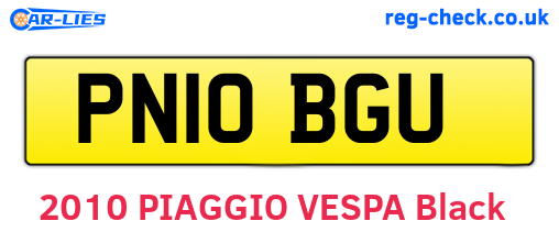 PN10BGU are the vehicle registration plates.