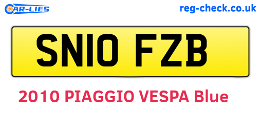 SN10FZB are the vehicle registration plates.