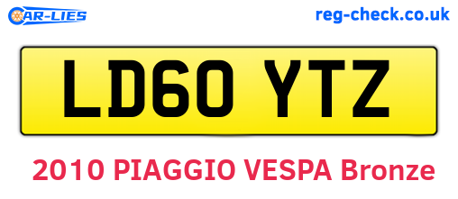 LD60YTZ are the vehicle registration plates.