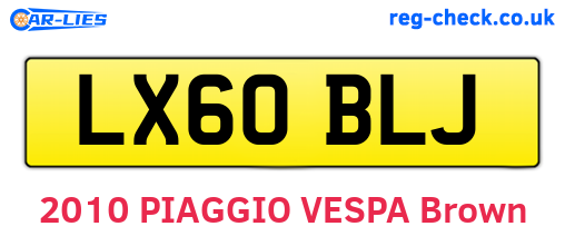 LX60BLJ are the vehicle registration plates.