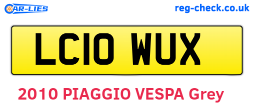 LC10WUX are the vehicle registration plates.