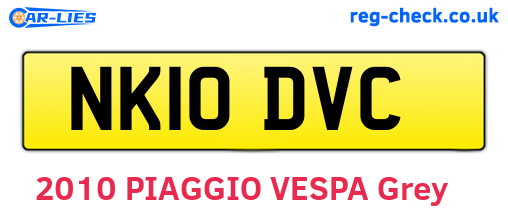 NK10DVC are the vehicle registration plates.
