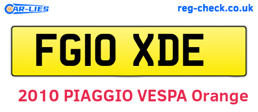 FG10XDE are the vehicle registration plates.