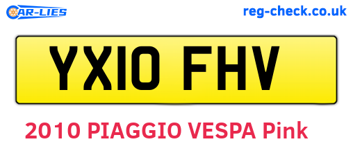 YX10FHV are the vehicle registration plates.
