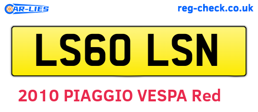 LS60LSN are the vehicle registration plates.