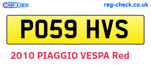 PO59HVS are the vehicle registration plates.