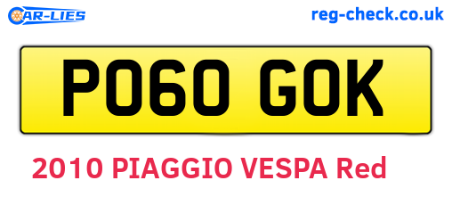 PO60GOK are the vehicle registration plates.