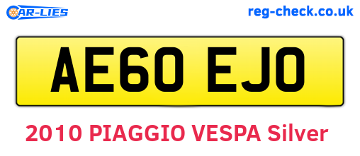 AE60EJO are the vehicle registration plates.