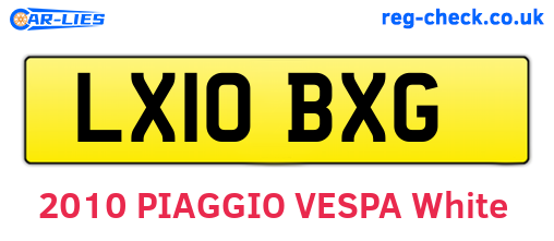 LX10BXG are the vehicle registration plates.