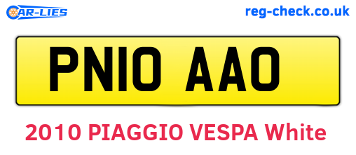 PN10AAO are the vehicle registration plates.