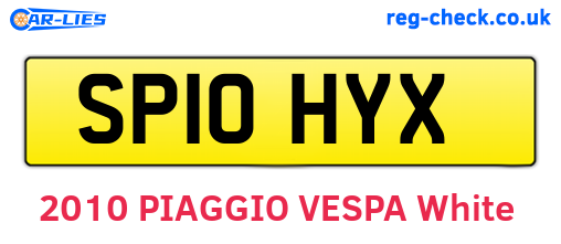 SP10HYX are the vehicle registration plates.