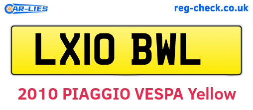 LX10BWL are the vehicle registration plates.